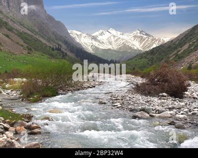 Die Ala Archa Nationalpark in den Tian Shan Gebirge in Bischkek und in Kirgistan Stockfoto