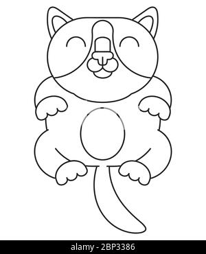 Vektor Lineare Illustration einer liegenden Katze isoliert auf WEISSEM Hintergrund für Avatar, Logo, Store, Clinic Sign, Website und Book Design. Stock Vektor