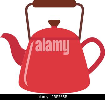 Kettle Icon flacher Vektor-Illustration isoliert auf weiß Stock Vektor