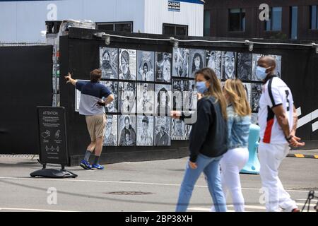 New York, Usa. Mai 2020. Hommage an die wichtigsten Servicemitarbeiter während der Pandemie Covid-19 am 17. Mai 2020 im New Yorker Stadtteil Brooklyn. Quelle: Brasilien Foto Presse/Alamy Live News Stockfoto