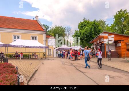 Krakau, Polen - 18. Juni 2019: Unterirdische Wieliczka Gebäude Exterieur, einer der ältesten Minen der Welt Stockfoto