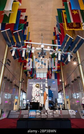 NASA 60th Anniversary Exhibit im Kennedy Center die 60th Anniversary-Ausstellungen der NASA werden am Donnerstag, 31. Mai 2018, im Kennedy Center in Washington gezeigt. Stockfoto