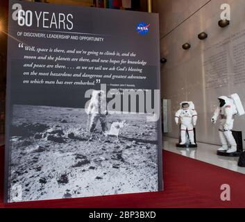 NASA 60th Anniversary Exhibit im Kennedy Center die 60th Anniversary-Ausstellungen der NASA werden am Donnerstag, 31. Mai 2018, im Kennedy Center in Washington gezeigt. Stockfoto