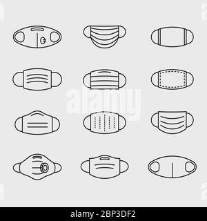 Schutzmasken Vektor-Icon-Paket Stock Vektor