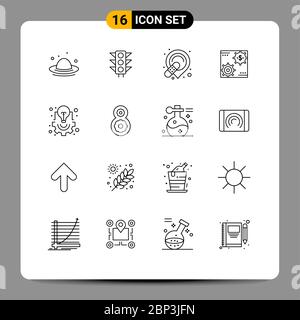 16 Kreative Ikonen Moderne Zeichen und Symbole des Geldes, machen, d, Einkommen, Einkommen editierbare Vektor-Design-Elemente Stock Vektor