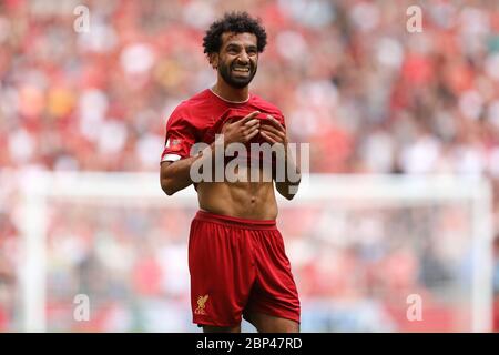 London, Großbritannien. August 2019. Mohamed Salah aus Liverpool wird während des FA Community Shield Spiels zwischen Liverpool und Manchester City im Wembley Stadium gesehen. Kredit: Richard Calver/SOPA Images/ZUMA Wire/Alamy Live News Stockfoto