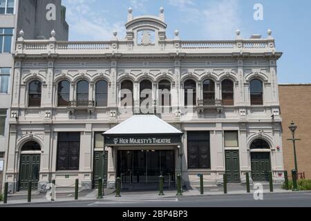 Her Majesty's Theatre, eröffnet 1875, ist das älteste speziell gebaute Theatergebäude Australiens, das kontinuierlich als Veranstaltungsort für Live-Theater genutzt wird. Ballarat Stockfoto