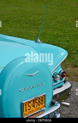 Turquoise 1958 Chevrolet Impala hinten Ersatz Stockfoto