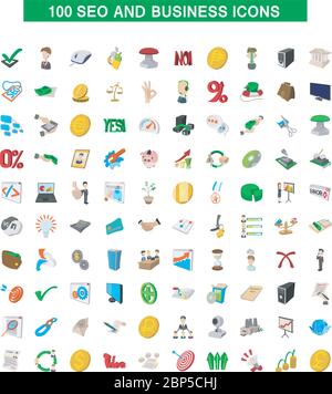 Komplette SEO und Business Icon Set für eCommerce oder Online Marketing Stock Vektor