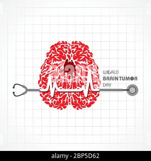 World Brain Tumor Day Vektor Illustration. Geeignet für Grußkarte, Poster und Banner. Stock Vektor