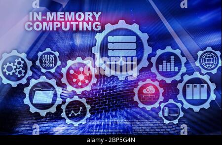 In-Memory-Computing. Technologie Berechnungen Konzept. Leistungsstarke analytische Gerät. Stockfoto