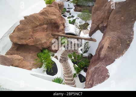 LANZAROTE, SPANIEN - 27. NOVEMBER 2016: Lagomar House Museum auf Lanzarote, Kanarische Inseln, Spanien Stockfoto