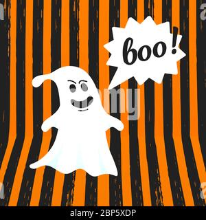 Boo Geist halloween Nachrichtenkonzept. Stock Vektor