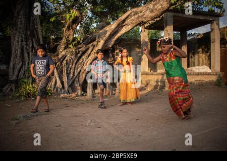 Tamilnadu regionale Dorfspiele Stockfoto