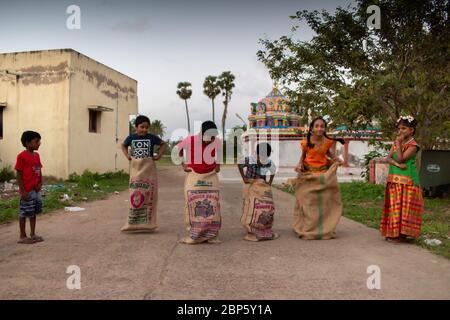 Tamilnadu regionale Dorfspiele Stockfoto