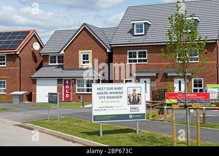 Neue Barratt Häuser in Park Edge, Doncaster, South Yorkshire, England Stockfoto