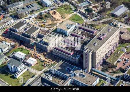 Luftaufnahme, Baustelle UKD - Universitätsklinikum Düsseldorf, Medizinisches Modernisierungsprogramm (Med Mop), Düsseldorf, Rheinland, Nordrhein-Westfalen, Deutschland Stockfoto