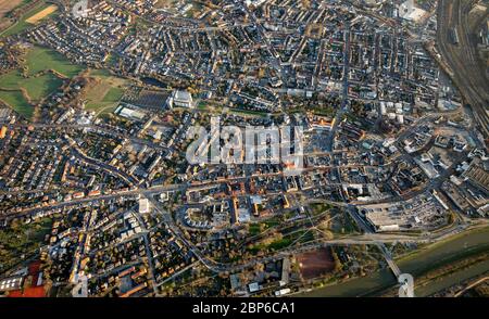 Luftaufnahme, Übersicht Hamm Stadtzentrum, Santa-Monica-Platz, Blick aus Norden, Hamm, Ruhrgebiet, Nordrhein-Westfalen, Deutschland Stockfoto