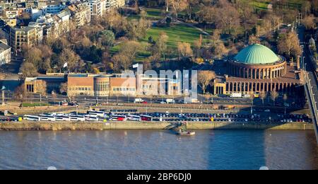 Luftaufnahme, Tonhalle Düsseldorf Konzerthaus, NRW Forum, Rheinufer, Düsseldorf, Rheinland, Nordrhein-Westfalen, Deutschland Stockfoto