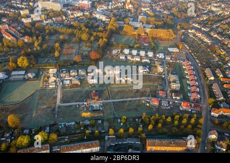 Luftaufnahme, Neubau am Beisenkamp, Sophie-Buschkötter-Straße, Clementine-Röper-Straße, Johanna-Schwering-Straße, Hamm, Ruhrgebiet, Nordrhein-Westfalen, Deutschland Stockfoto