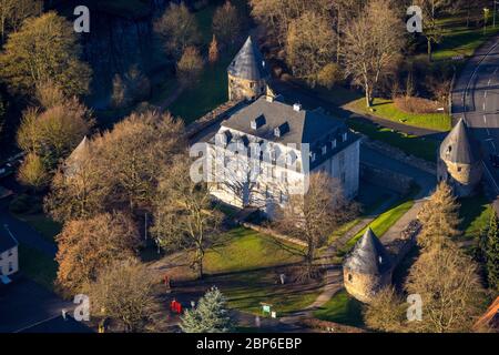 Luftaufnahme, Barockstil, ehemaliges Wasserschloss Hardenberg, Neviges, Velbert, Ruhrgebiet, Nordrhein-Westfalen, Deutschland Stockfoto
