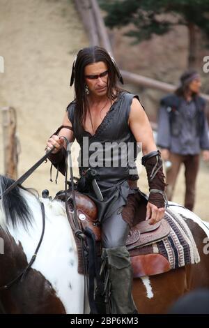 Nicolas Koenig (The Heavy Mokassin),Presseinleitung zur neuen Saison des Kayl May Festivals unter Geiern - der Sohn des Baehrenjaeger,Bad Segeberg,21.06.2019 Stockfoto