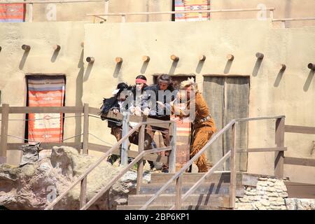 Alexander Klaws (Winnetou),Sascha Gluth (Alte Shatterhand),Presseinleitung zur neuen Saison des Kayl May Festivals unter Geiern - der Sohn des Baehrenjaeger,Bad Segeberg,21.06.2019 Stockfoto