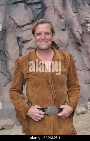 Sascha Gluth (Alte Shatterhand),Presseinleitung zur neuen Spielzeit des Kayl May Festivals unter Geiern - der Sohn des Baehrenjägers,Bad Segeberg,21.06.2019 Stockfoto