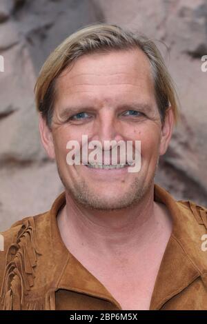 Sascha Gluth (Alte Shatterhand),Presseinleitung zur neuen Spielzeit des Kayl May Festivals unter Geiern - der Sohn des Baehrenjägers,Bad Segeberg,21.06.2019 Stockfoto