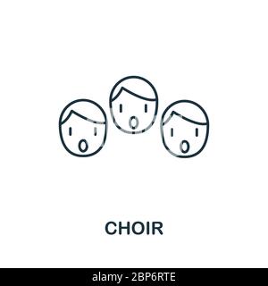 Chorikone aus der Musiksammlung. Einfache Linie Chor Symbol für Vorlagen, Web-Design und Infografiken Stock Vektor