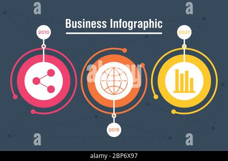 Infografik mit Jahressymbolen Stock Vektor