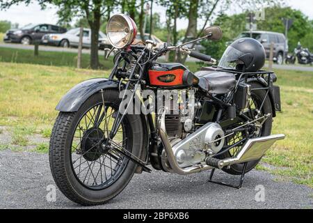PAAREN IM GLIEN, Deutschland - Juni 08, 2019: Motorrad Gnome Rhone, 1929. Oldtimer-show 2019 sterben. Stockfoto