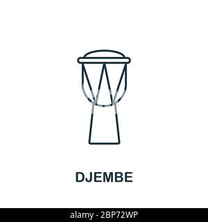 Djembe Icon aus der Musiksammlung. Einfache Linie Djembe Icon für Vorlagen, Webdesign und Infografiken Stock Vektor