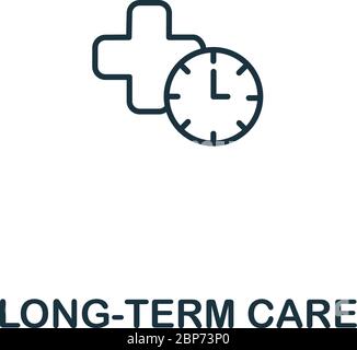 Symbol für Langzeitpflege aus der Kollektion für ältere Menschen. Einfaches Linienelement Langzeit-Pflege-Symbol für Vorlagen, Webdesign und Infografiken Stock Vektor
