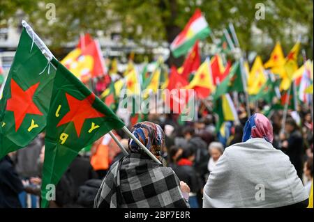 Aktuelles, Kurden-Demonstration in Köln, Beginn der Veranstaltung am Ebertzplatz Stockfoto