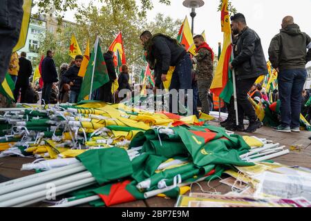 Aktuelles, Kurden-Demonstration in Köln, Beginn der Veranstaltung am Ebertzplatz Stockfoto