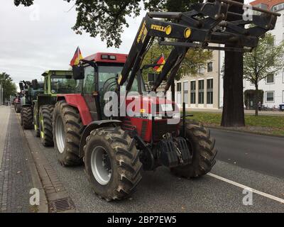 Bauerndemonstration in Hannover Stockfoto