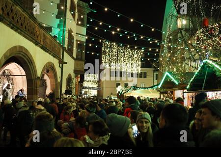 Weihnachtsmarkt Freiburg 2019 Stockfoto