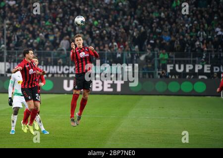 1. BL: 19-20: 13. Borussia MÃ¶nchengladbach - SC Freiburg Stockfoto