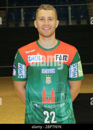 deutscher Handballspieler Lukas Mertens, SC Magdeburg, Liqui Moly HBL, Handball-Bundesliga Saison 2019-20 Stockfoto