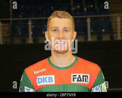 deutscher Handballspieler Lukas Mertens, SC Magdeburg, Liqui Moly HBL, Handball-Bundesliga Saison 2019-20 Stockfoto