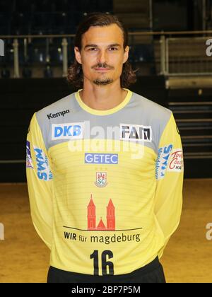 dänischer Handball Torwart Jannick Green, SC Magdeburg, Liqui Moly HBL, Handball-Bundesliga Saison 2019-20 Stockfoto