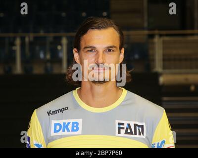 dänischer Handball Torwart Jannick Green, SC Magdeburg, Liqui Moly HBL, Handball-Bundesliga Saison 2019-20 Stockfoto