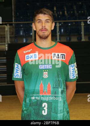 der polnische Handballspieler Piotr Chrapkowski, SC Magdeburg, Liqui Moly HBL, Handball-Bundesliga Saison 2019-20 Stockfoto