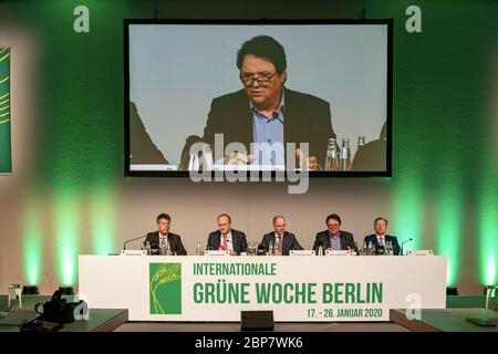 Wolfgang Rogall, Pressesprecher, Internationale Grüne Woche Joachim Rukwied, Präsident des Deutschen Bauernverbandes DBV und Präsident des Europäischen Bauernverbandes COPA-COGECA Dr. Christian GÃ¶ke, Geschäftsführer, Messe Berlin GmbH Christoph Minhoff, gen Stockfoto