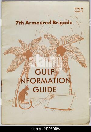 7. Panzerbrigade Golf Informationsführer für britische Streitkräfte. Militärische Publikation während des Ersten Golfkrieges, 1990- 1991. Operation Granby, Desert S Stockfoto