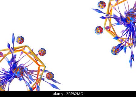 Antivirus Shield Minimal Concept Coronavirus COVID-19. Isoliert auf weißem Hintergrund 3d-Darstellung. Copyspace für Ihren Text Stockfoto