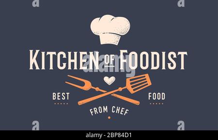 Food-Logo. Logo für Kochkurs Stock Vektor