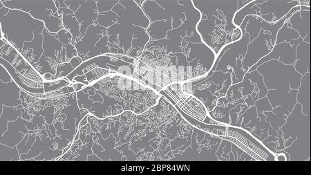 Stadtvektor Stadtplan von Charleston, USA. West Virginia State Capital Stock Vektor