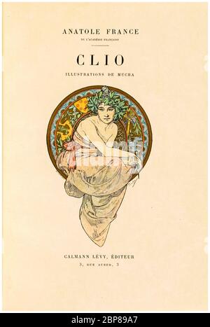 Alphonse Mucha, Anatole France (Autor), Clio, Frontispiz, Jugendstil, Illustration, 1900 Stockfoto